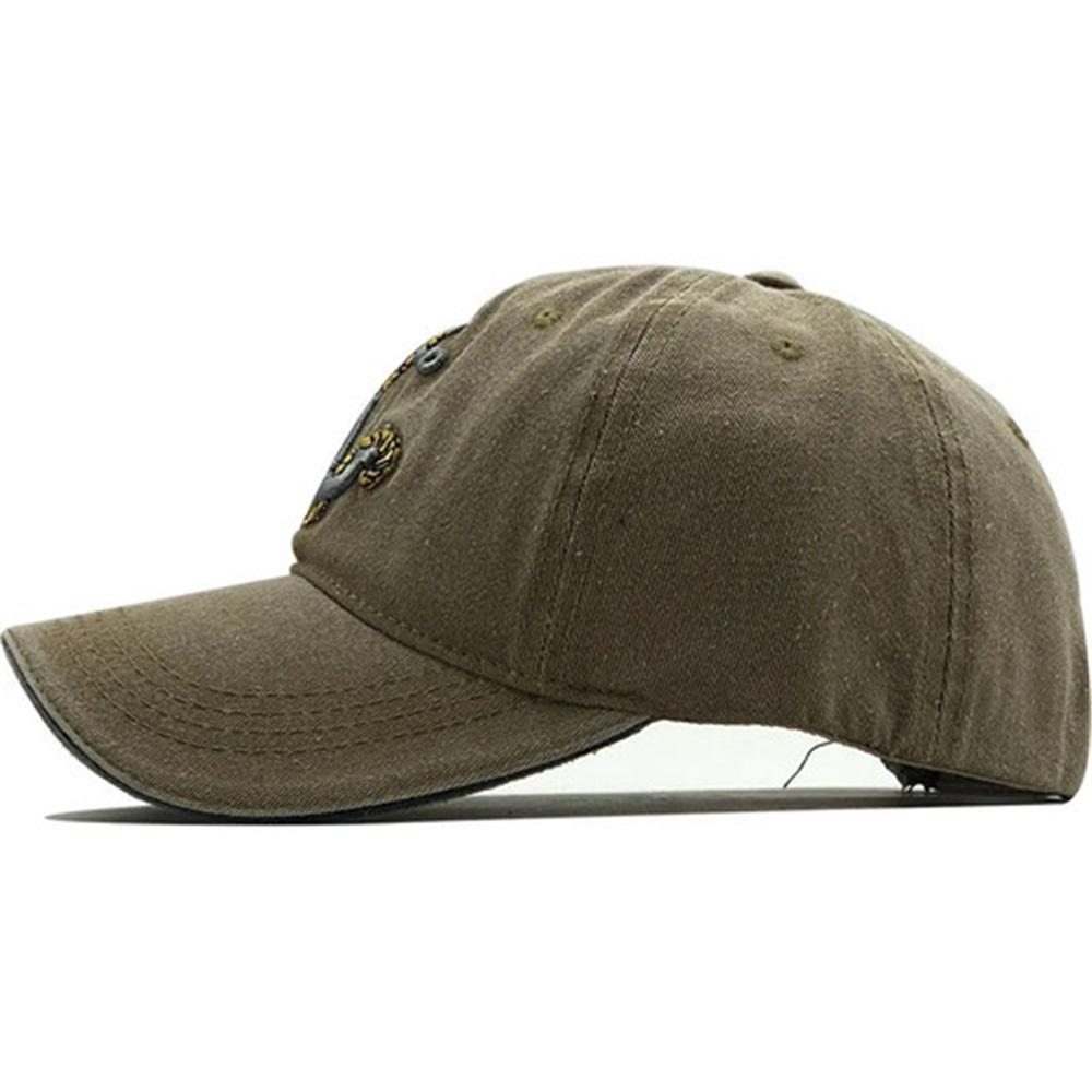 Boat Anchor Embroidered Denim Baseball Retro Hat (khaki )