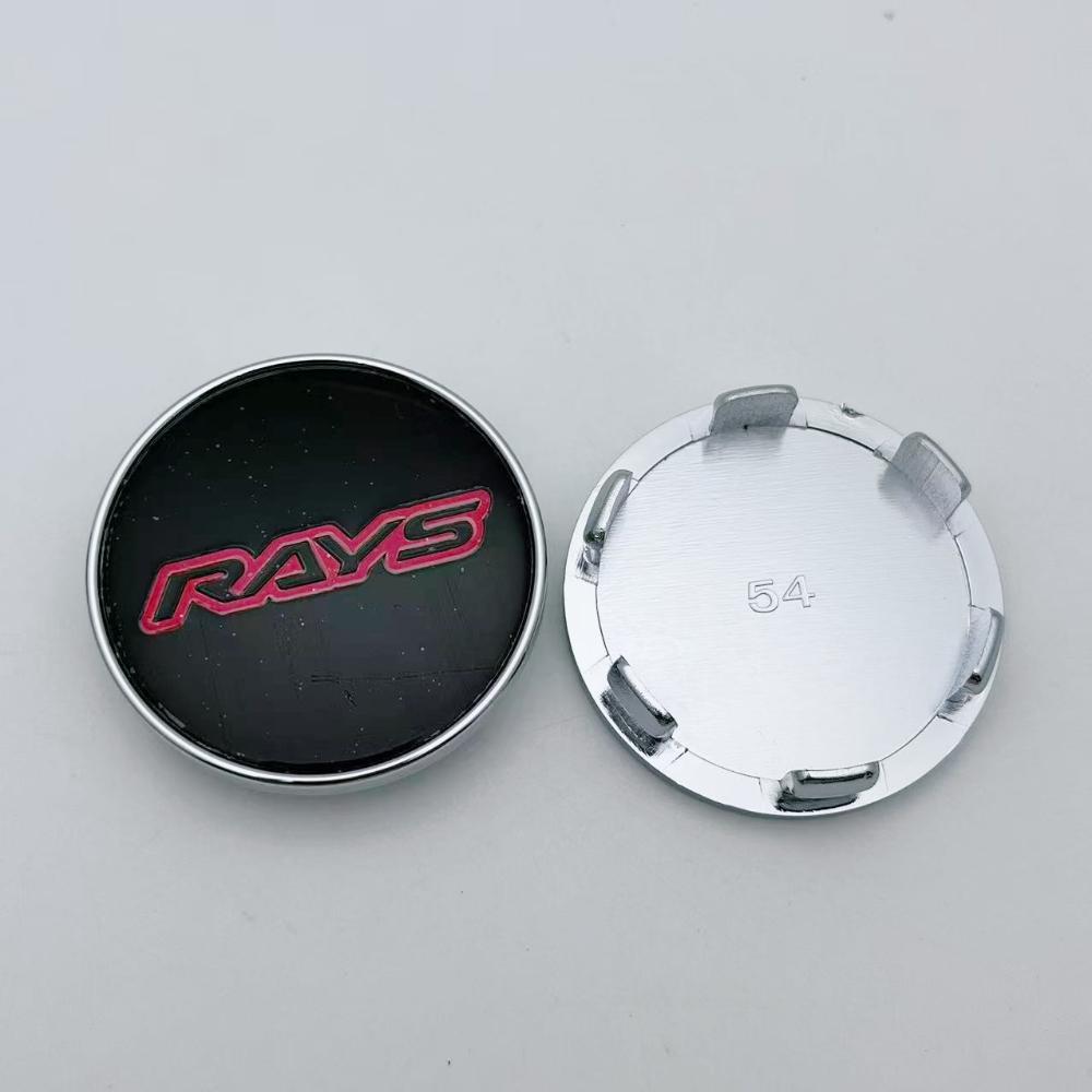 4pcs/Set 54mm 49mm RAYS Logo Emblem Badge Car Wheel Center Caps Wheel Hub Center Dust Cover Rim Hubcaps Car Styling Accessories