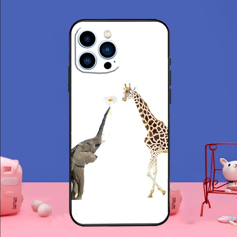 Cute Cartoon Giraffe Phone Case For iPhone 17 Air 16 15 14 11 12 13 Pro Max 13 mini 15 16 Plus 16e Bumper Cover