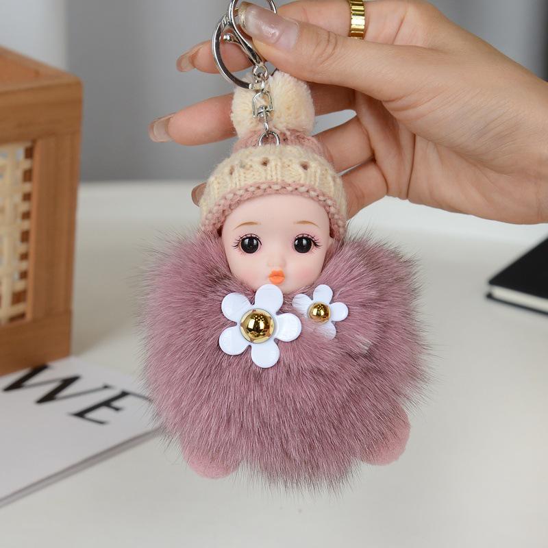 Милый брелок-помпон из натурального меха лисы - Очаровательный аксессуар для сумок, рюкзаков и многого другого