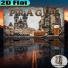 Пражские астрономические часы Трдельник D Металлическая жестяная табличка в стиле номерного знака с плоской печатью Чешский город Тематический декоративный алюминий