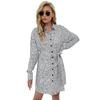 Temperament and Elegance Outer Wear Fashion Women's Shirt Type Long Sleeve Printed Dress Spring and Autumn Petite