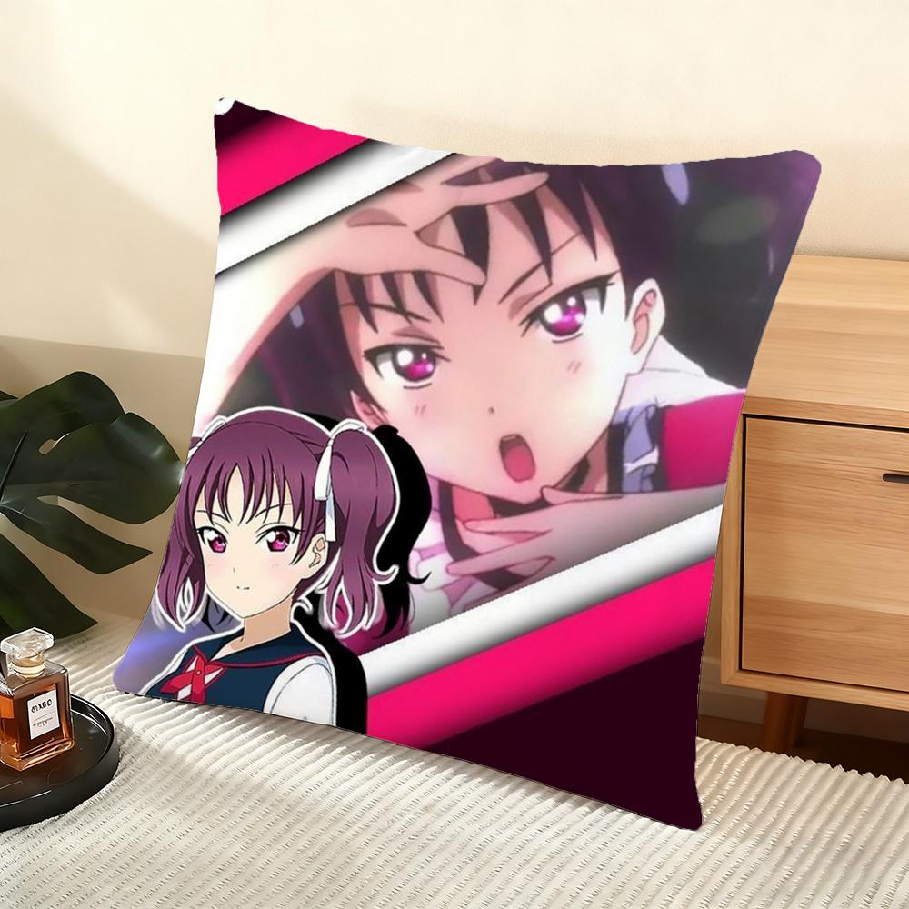 Love Live! School Idol Cushion Cover Soft Short Plush Pillow Cover Smooth Cozy Texture Aesthetic Cushion Case Home Decor