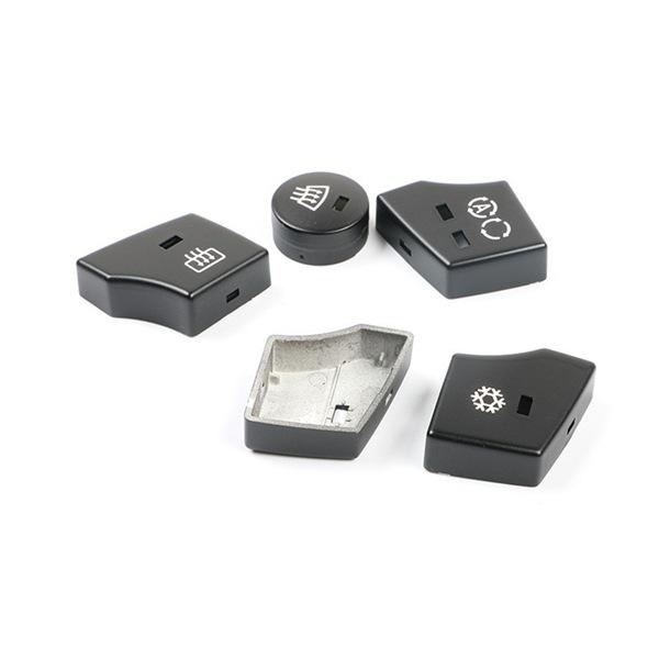 Black ABS 6-Key Car Dashboard Air Conditioning Button Cover Set