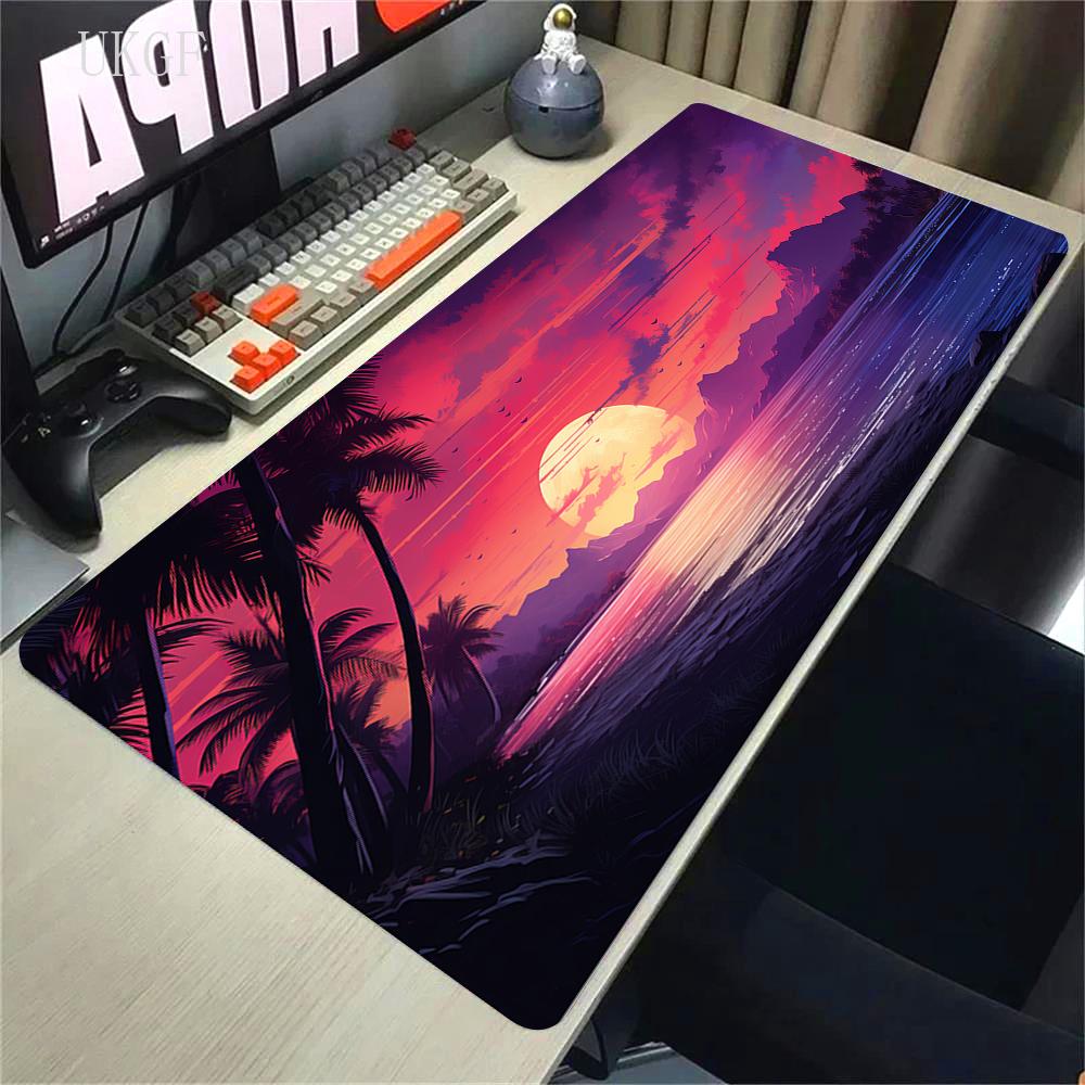 900x400 HD Print Rubber Mouse Pad Landscape Mountain Sunset Cartoon Mouse Pad XXL Extended Mouse Pad Pc Computer Non-slip Carpet