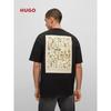 Футболка HUGO из хлопка, летняя, свободного покроя, с круглым вырезом, мужская, с коротким рукавом, фирменный узор, напечатанный, женская, спортивная, фитнес-топ