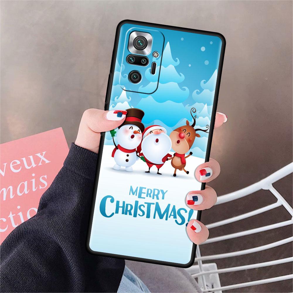 Чехол для Xiaomi Redmi Note 10 9 11 Pro, мягкий чехол для телефона 10S 9S K40 8 9A 9C 9T 7 10C 8T, силиконовый чехол с Рождеством и снегом