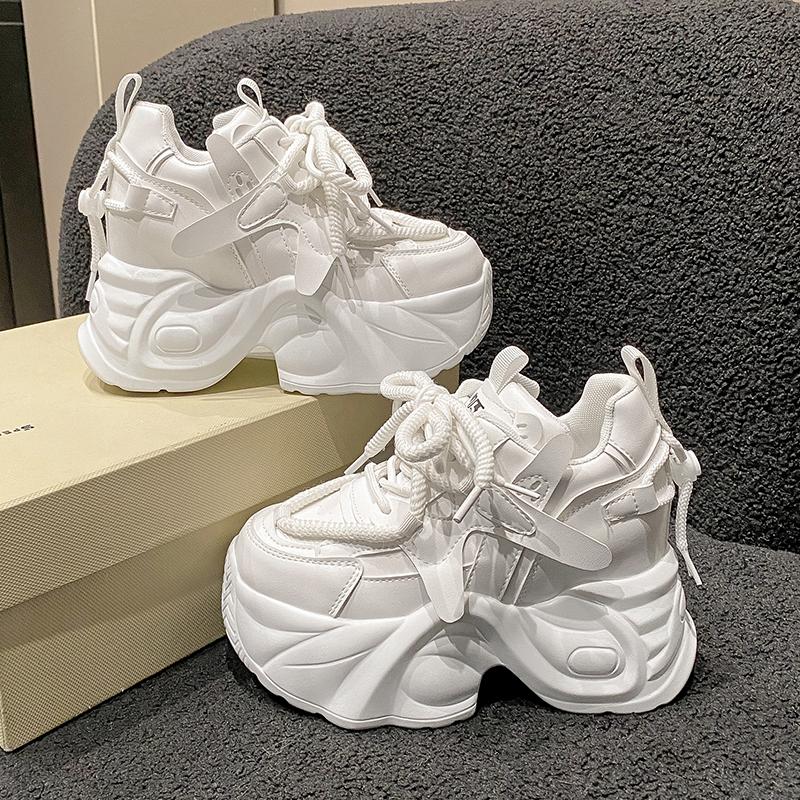 Мода 10,5 см 2024 Женские кроссовки Run Star Высокие на платформе Женская спортивная обувь Белые Черные Повседневная модная обувь Вулканизированная обувь Feme