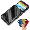 NEW RFID Blocking Sliding Wallet Card Holder Plastic Card Money Purse Carbon Fiber Black Cards Boxs Minimalism ID Credit Card Holders Card Cases