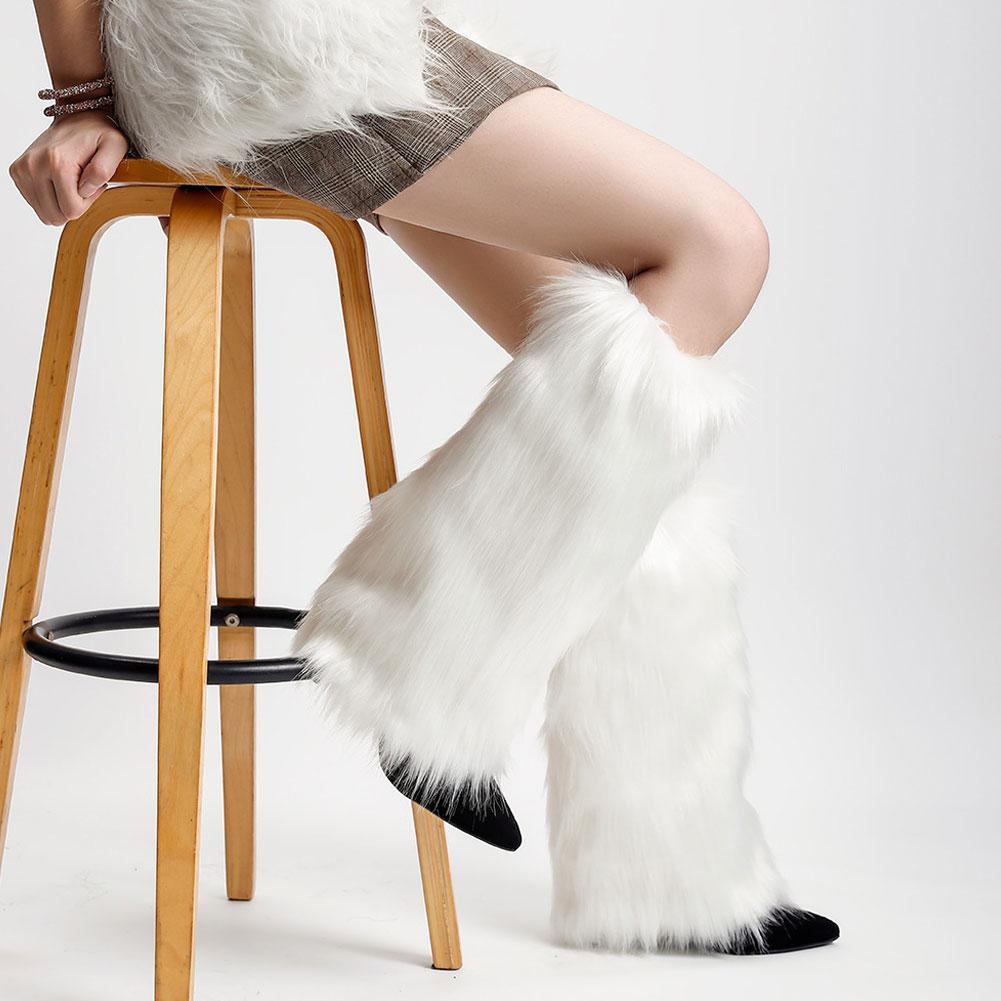 Теплые носки на осень и зиму, гетры из искусственного меха, чехлы на сапоги для женщин и девочек, модные термоноски, аксессуары для холодной погоды