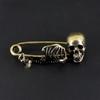 Punk Style Retro Brass Skull Pin Gothic Brooches for Men and Women Party Creative Personality Clothing Accessories