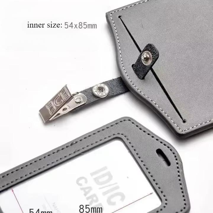 Горизонтальный вертикальный чехол для удостоверения личности из натуральной кожи для удостоверения личности медсестры, держатель для кредитной карты, держатель для бейджа, чехол для карты