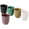 Yunomi Glazed Zen Meguri Teacup Diameter X Height Mino Made In Japan Ale-net 5-Piece (Yunomi) Set, Design, Five-Colored Set, 6.9cm 8.1cm, 170cc,