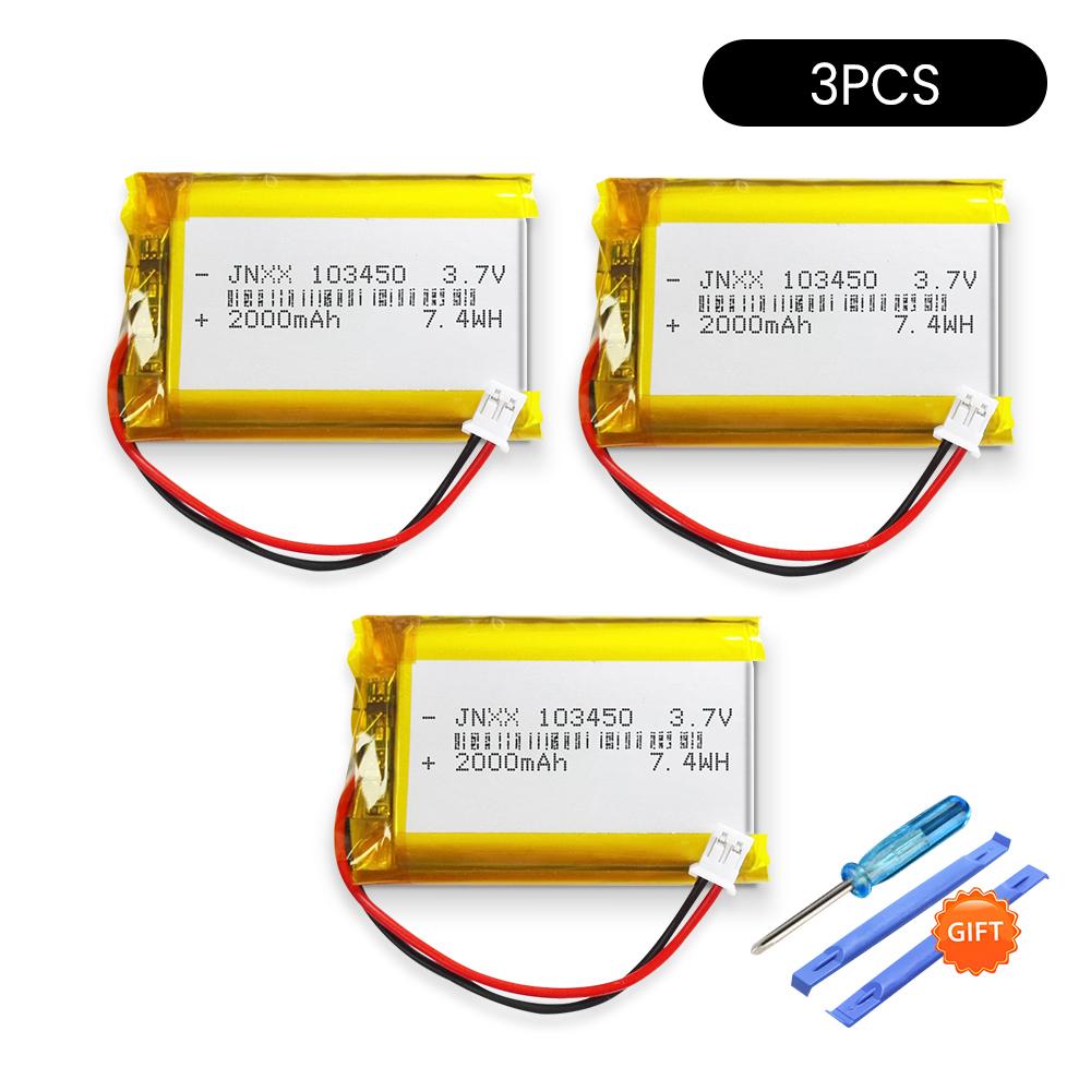 Rechargeable 3.7V 2000mAh Li-Po Battery 103450 Lithium Polymer Battery Li-Po Li Ion Lipo Cells For GPS MP3 MP4 Driving Recorde