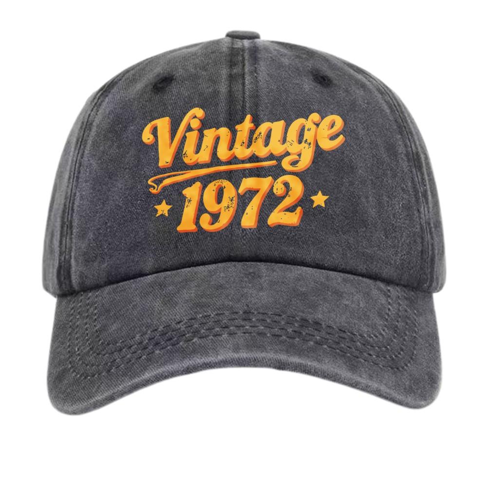 Vintage 1972 Birthday Slogan Retro Washed Baseball Dad Hat for Men Women