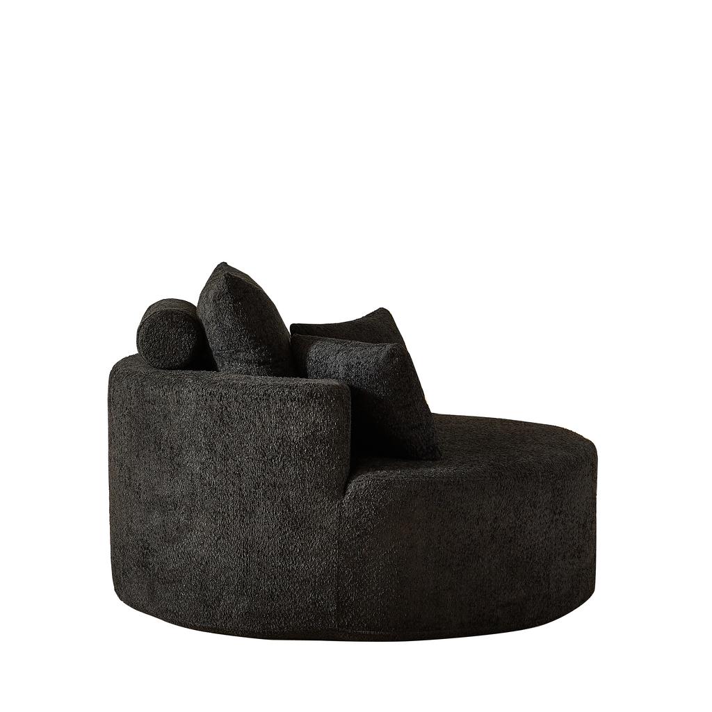 Chenille foam single armchair, no assembly required, fluffy modern sleeper chair for living room, bedroom, lounge and screening room