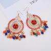 Ethnic Travel Earrings Vacation Vintage Handmade Bohemian Earrings Fringed Earrings