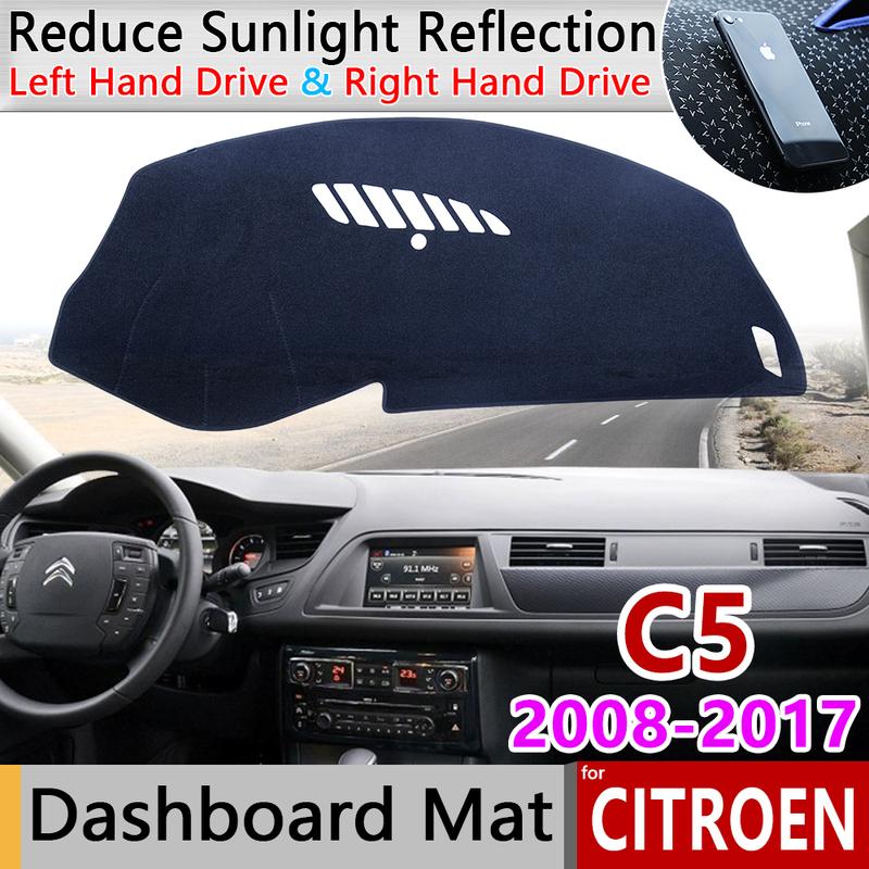 Для Citroen C5 2008 2009 2010 2011 2012 2013 2014 2015 2016 2017 MK2 Противоскользящий Коврик На Панель Приборов Чехол На Панель Солнцезащитный Козырек На Панель Аксессуары Dashmat