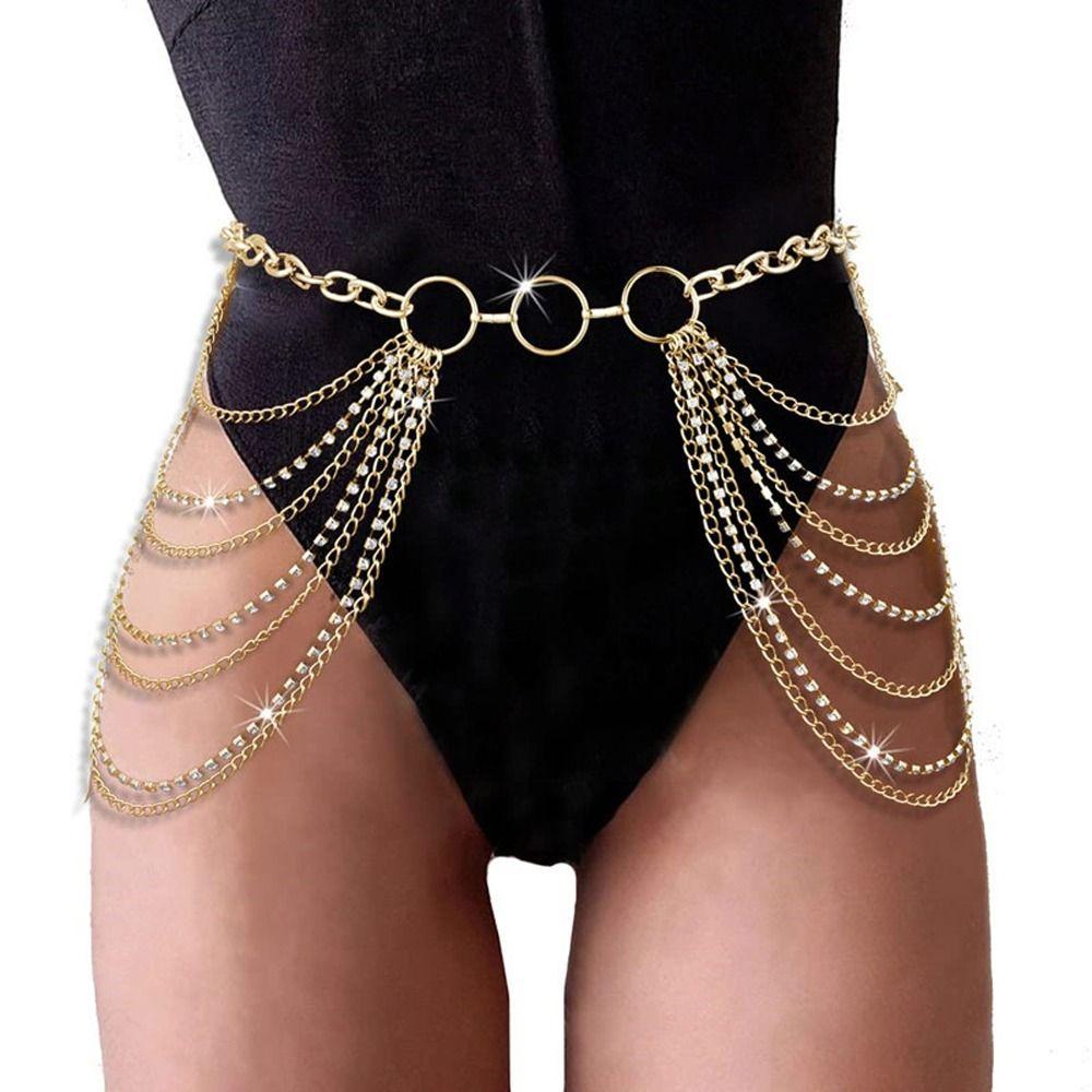 Zircon All-match Waist Corset Chain Belts Korean Body Chain Women Waist Chain Metal Waist Belts