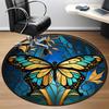 1pc Butterfly Stained Glass Chair Carpet for Office Non-Slip, Machine Washable Rug for Office - Holiday DecorMachine Made yy251029049