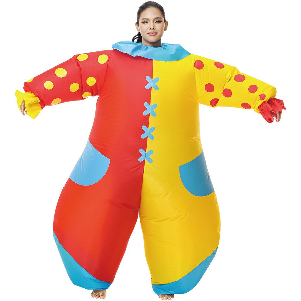 Забавное шоу Хэллоуин символ перевернутый клоун надувной костюм для взрослых мужчин женщин танцевальные вечеринки ТВ программы карнавалы открытие торжества