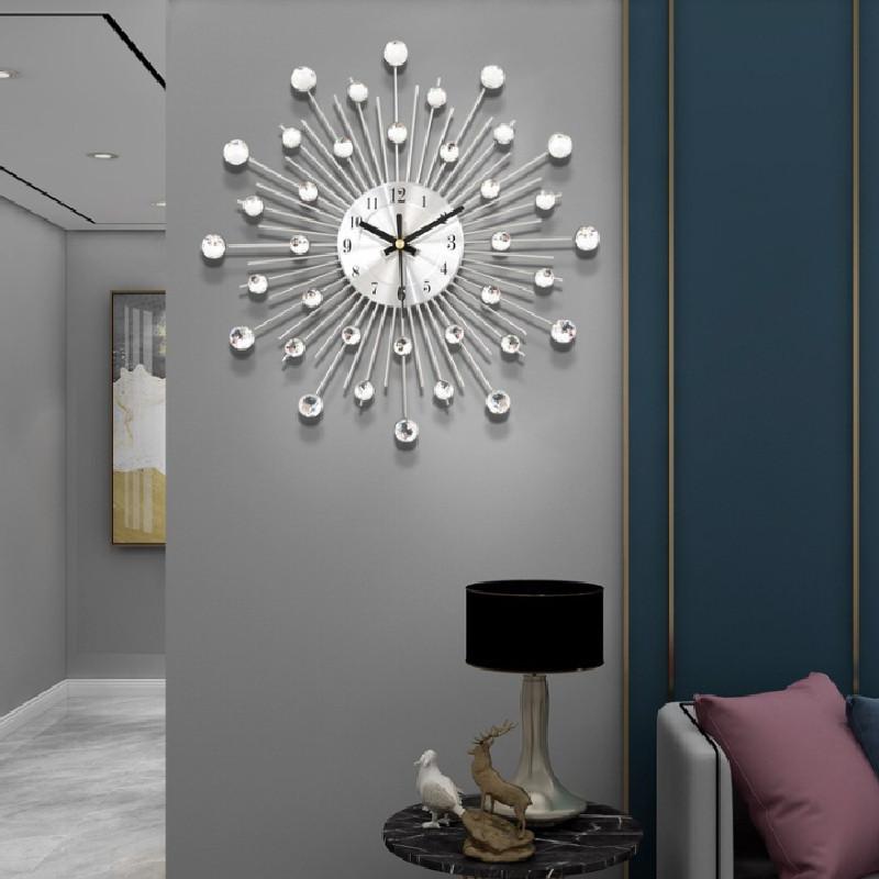 Beaded Diamond Crystals Jeweled Wall Clock For Living Room Decoration Gifts