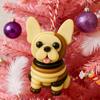 Bulldog Ornament Set French Style Button Puppy Hanging Pendant Home Party Christmas Holiday Decoration