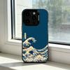 Чехол для телефона «Большая волна у Канагавы» для iPhone 17,16,15,14,13,12,11 Plus,Pro Max,XS, Цветной Серебристо-Черный