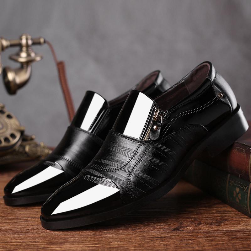 New Large Size Men's Business Dress Leather Shoes Pointed Men's Shoes One Pedal Casual Lazy Shoes