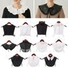 Fake Collar Front Tie White Lapel Blouse Detachable Collar Fake Women Vintage Crystal Lace Ladies False Blouse Collar Half Shirt