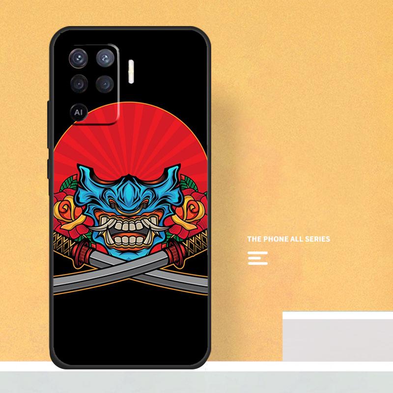 Hannya Demon Oni Case For Oppo A40 A60 A80 A78 A98 A58 A38 A18 A54 A74 A94 A96 A76 A16 A15 A17 A57 A5 A6 Pro