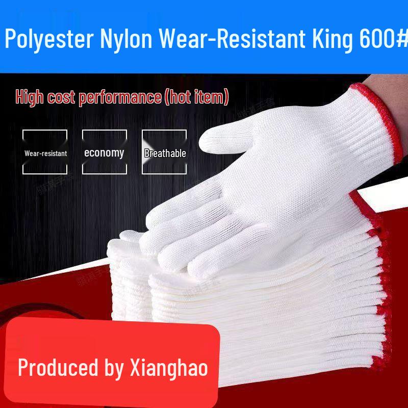 Durable Anti-Slip Nylon Work Gloves for Auto Repair and Construction - Unisex, Wear-Resistant, Thin Style
