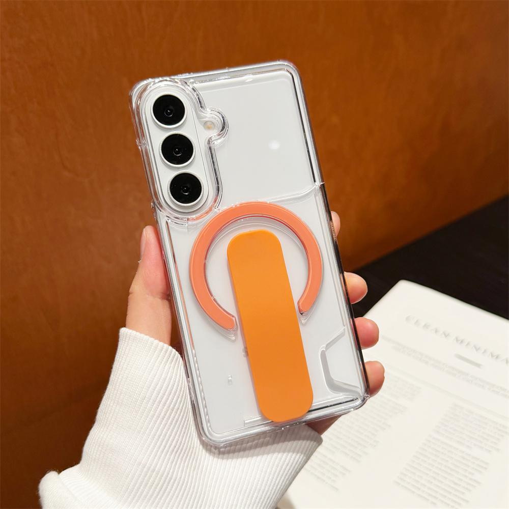 Прозрачный держатель для карт с ручкой, магнитный чехол для Samsung S26 S25 S24 Plus Ultra, для MagSafe, противоударный, полный бампер