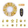 3D Metallic Metal Rivet Heart Moon Star Nail Tips Decorations Manicure Tools
