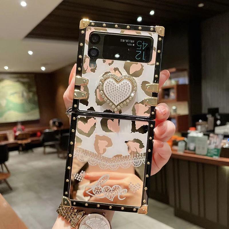 Милый чехол-кронштейн в форме сердца со стразами для Samsung Galaxy Z Flip 4 3 S22 S21 ultra A33 A53 A52 A22 A32 A23 A51/iphone 14 pro max 14 13 12/Redmi