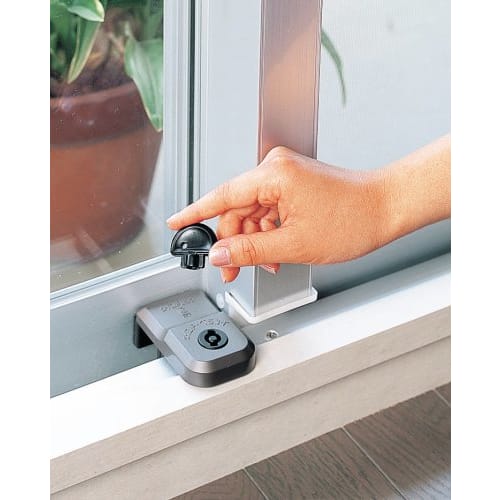 Nomura Tech Wind Lock Jumbo Auxiliary Lock for Sash and Sliding Doors, Silver, N-1046