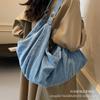 Denim Bag Large Capacity Trendy Versatile Retro Commuter Tote Bag Multi-purpose Underarm Bag Lazy Wind One Shoulder Messenger Bag