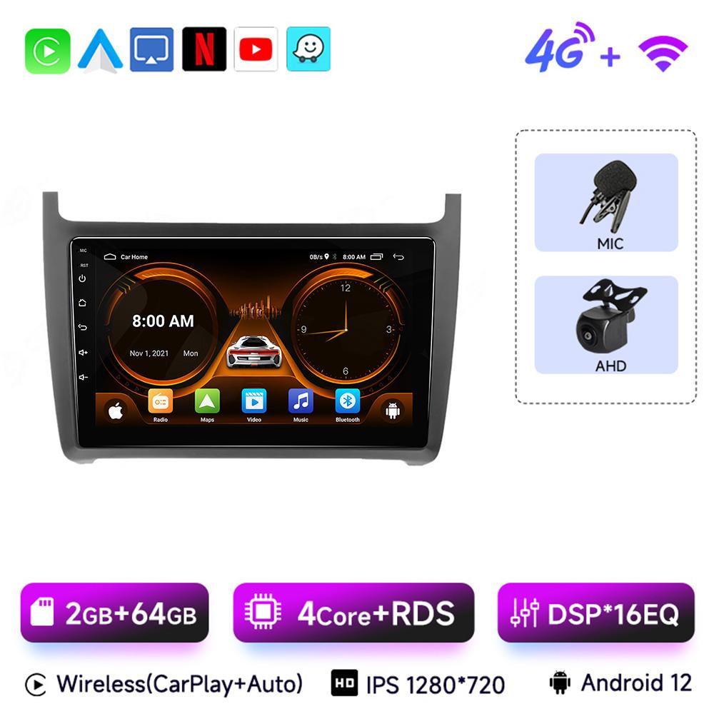JIUYIN 9-дюймовый Android 13 автомобильный радиоприемник для Volkswagen VW POLO 5 Sedan 2008 - 2025 Carplay Multimidia видеоплеер головное устройство