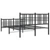 Metal Bed Frame with Headboard and Footboard Black 120 x 190 cm