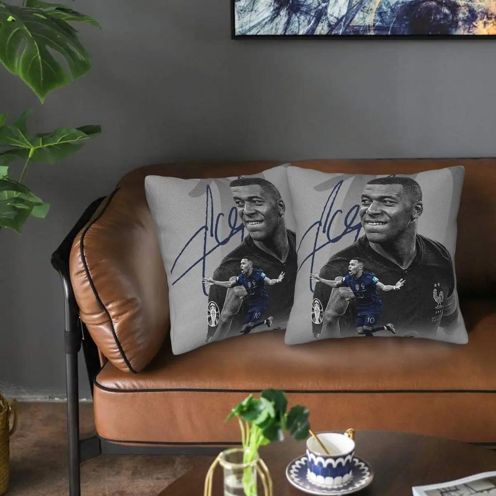 Football Km Mbappe Soccer 2 Pcs Square Pillowcase Pillow Cover Cushion Decor Comfort Throw Pillow For Home Bedroom