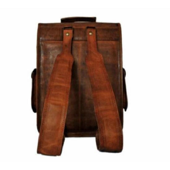 Коричневый классический мужской рюкзак для ноутбука из натуральной козьей кожи для путешествий в колледже