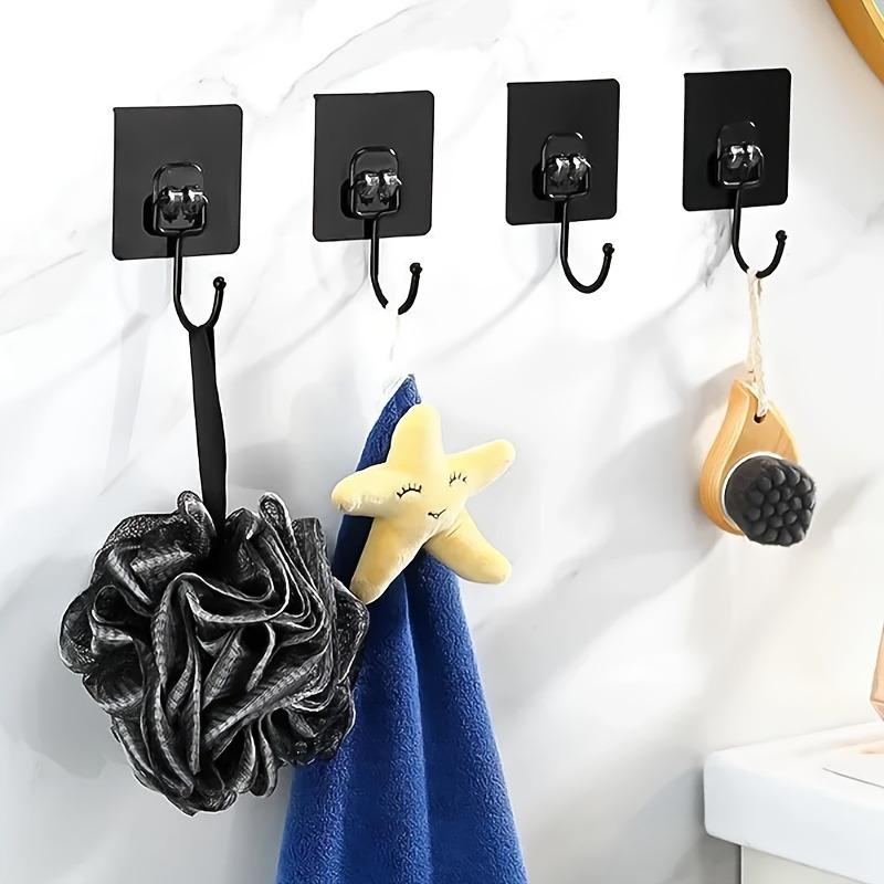 10pcs Self-Adhesive Towel Hooks, Waterproof Rotating Wall Hangers, Strong Adhesive Bathroom Kitchen Organizer for Door Pantry