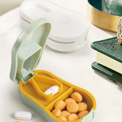 Портативный резак для лекарств, разделитель, блокировка, разделитель, коробка для резки таблеток, пылезащитная коробка для резки таблеток, ящик для хранения для путешествий на открытом воздухе