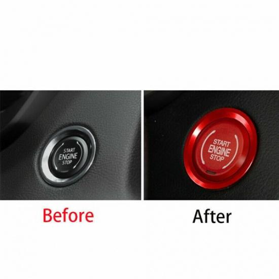 For Cadillac CT5 2020-2021 Start Button Ignition Switch Cover Trim Aluminum Red