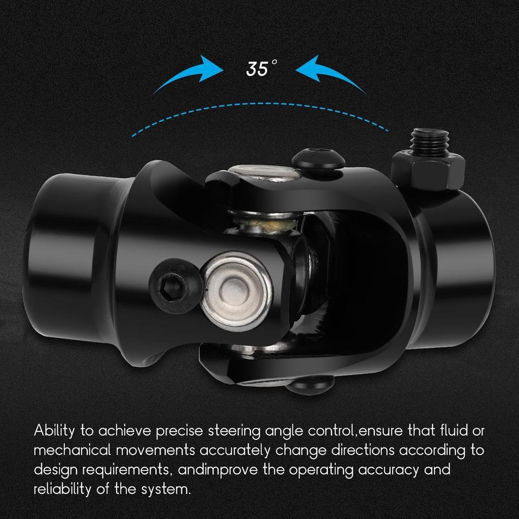 ECCPP 9/16-26 Spline X 3/4" Round Round Single Steering Joints Black Universal U-Joint Shaft 83mm