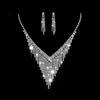 Fashion Zircon Water Drop Necklace and Earrings Set for Women Wedding Party Jewelry