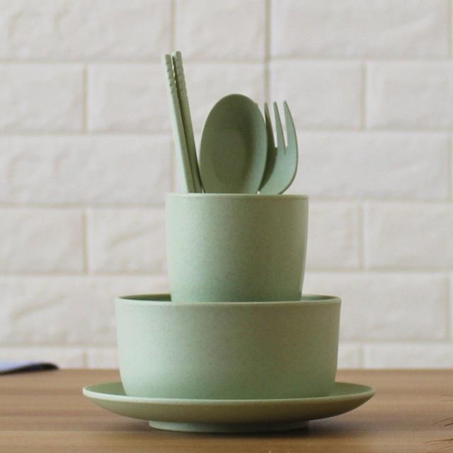 6 шт./компл., детская посуда из пшеничной соломы, детская посуда для еды, миска для кормления младенцев, обучающая посуда Spo