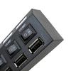 USB USB-хаб с 20см входным разъемом Type, выходными разъемами Type A x 4 3.0 + USB2.0 4-портовый переключатель ВКЛ/ВЫКЛ, черный, кабель, высокоскоростная передача, A,