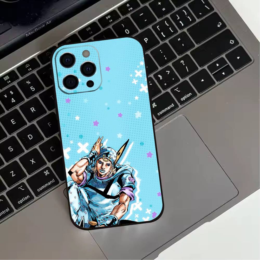 Чехол для телефона Johnny Joestar J-Jojo для iPhone 17,16,15,14,13,12,11 Plus,Pro Max,XS, Мягкий силиконовый черный чехол