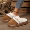 Fashion 2025 New Fur Slippers For Women Winter Fluffy Fashion Warm Thick Sole Plush Cozy Slides Winter Indoor Cotton Platform Shoes